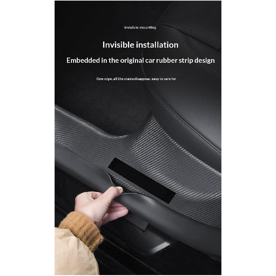 For Tesla Model Y Juniper Car Door Sill Protector Front Rear Door Sill Scuff Plate Guard Easy To Clean PP Material Accessories Interior Mirrors 6