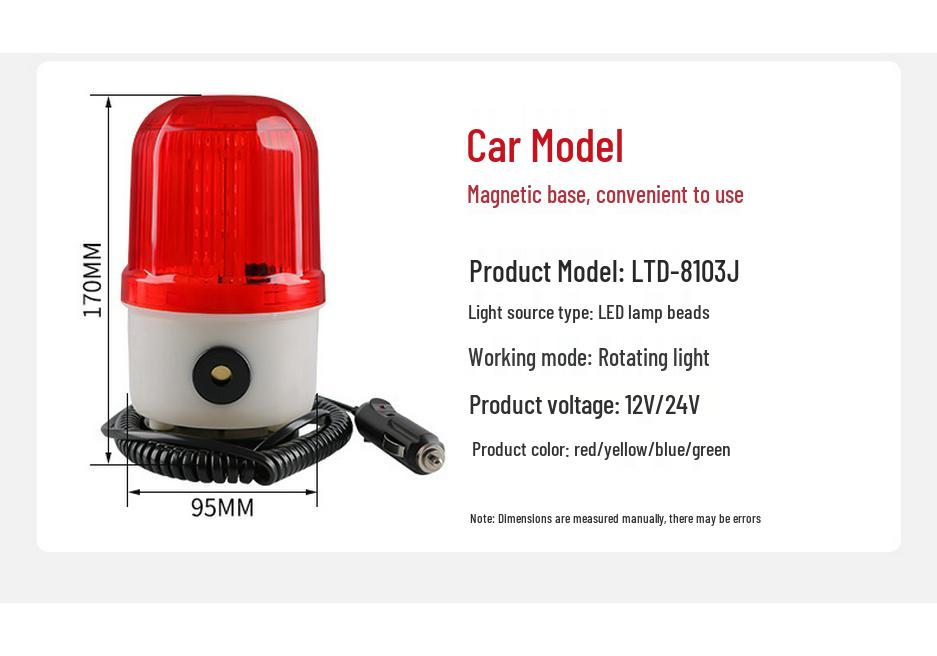 Magnetic Rotating Strobe Alarm Light with Sound and Flash - 220V/24V/380V