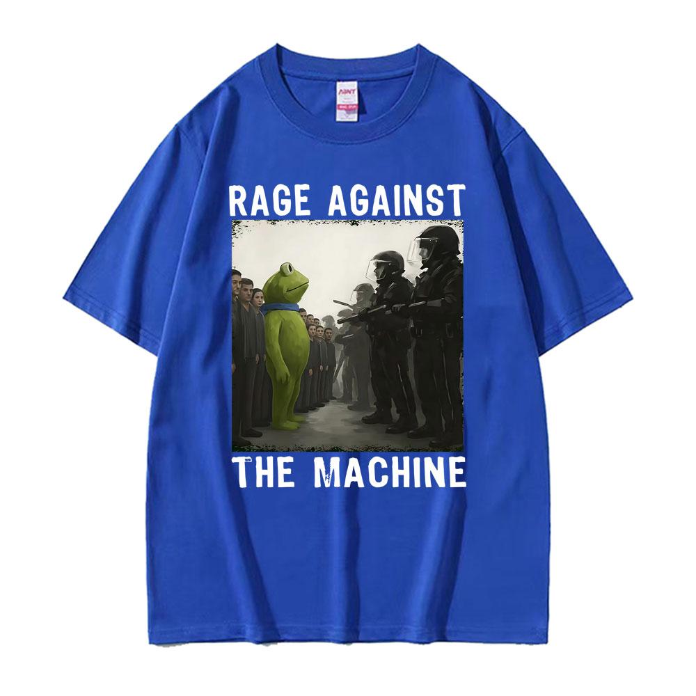 Rage Against The Machine Frosch Protest Lustiges T-Shirt Unisex Modetrend Oversized Sommer Herren Hohe Qualität 100% Baumwolle T-Shirt