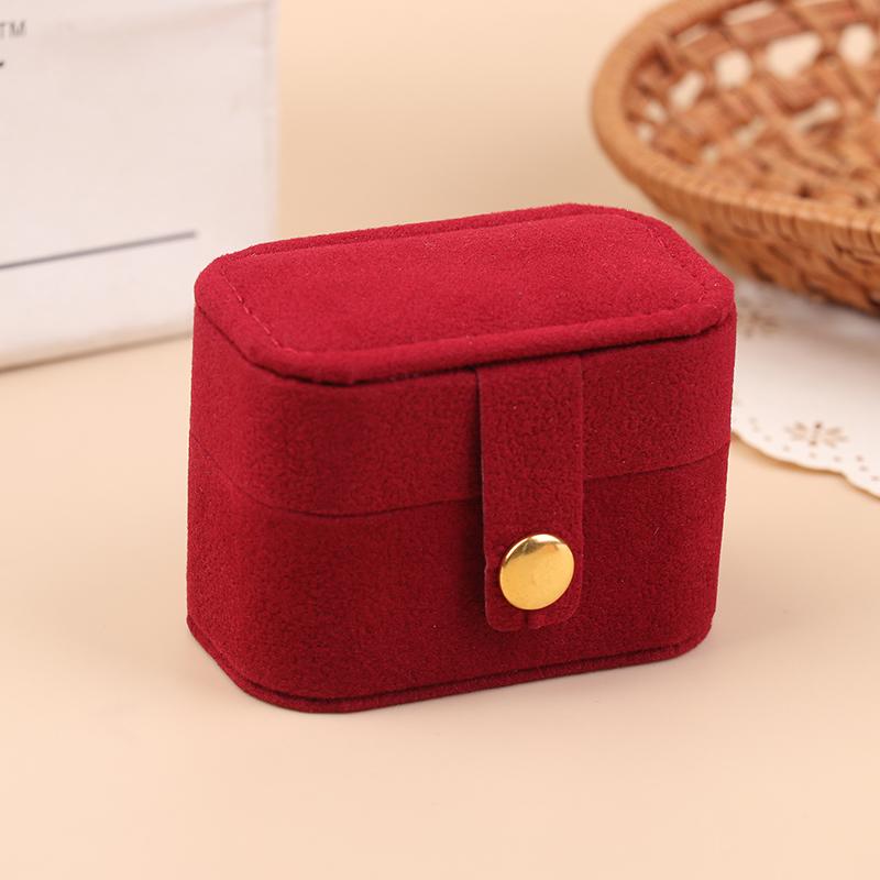 

6.3*3.6*4.5cm Jewelry Storage Bag Travel Simple Leather Velvet Ring Necklace Earrings Storage Box Organizer Display Gift Box
