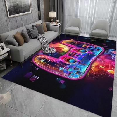 Gaming Area Rugs for Boys Cool Game Style Bedroom, Gamer Rug Room Games Bedroom Carpet Teens, Controller Gamepad Player Mat