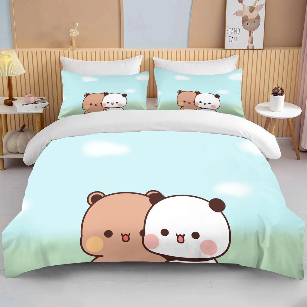 Comforter Bubu Dudu Cartoon Cute Bear Kawaii Christmas Gift King Twin Double Boys Bedding Set Microfiber Or Polyester