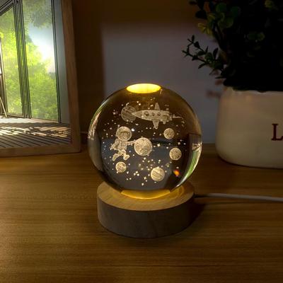 Starry Sky Luminous Crystal Ball Night Light Ornament - Creative Desktop Cartoon Decoration Gift