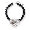 Vintage Silver Big Flower Pendant Necklace Beaded Choker for Women Girls Travel Exaggerate Fashion Jewelry Gifts New 2024