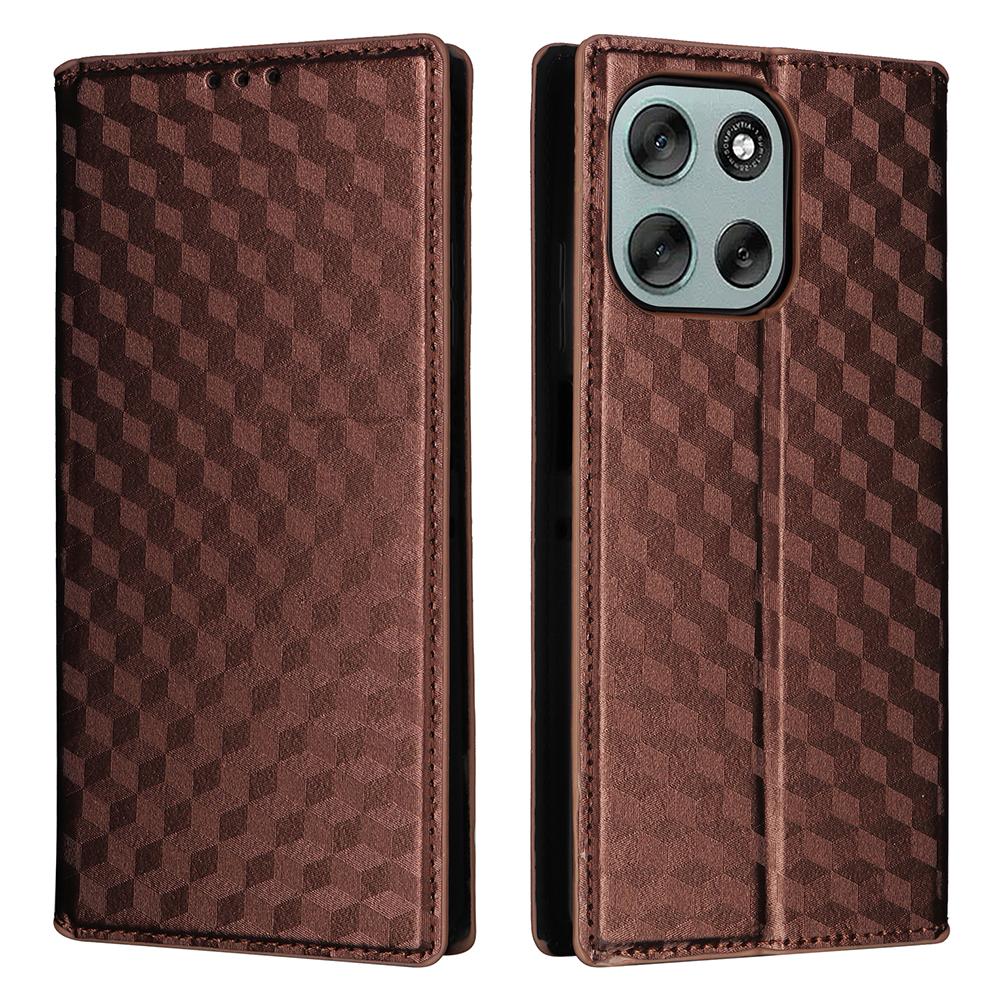 For Motorola Moto G56 5G Case Wallet Rhombus Imprinted Leather Phone Cover