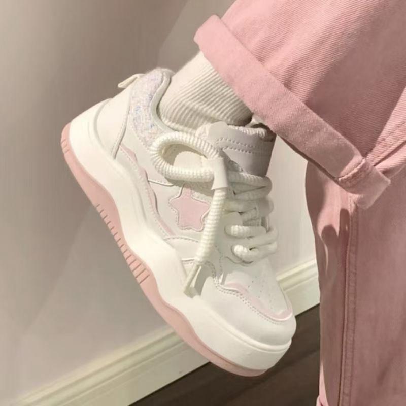2025 Women's Versatile Thick-Soled White Casual Sports Shoes – Star Original Style