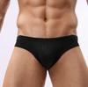 Men's Nylon U-Pouch Low-Rise Bikini Underwear - Solid Color, Sexy Low-Cut
