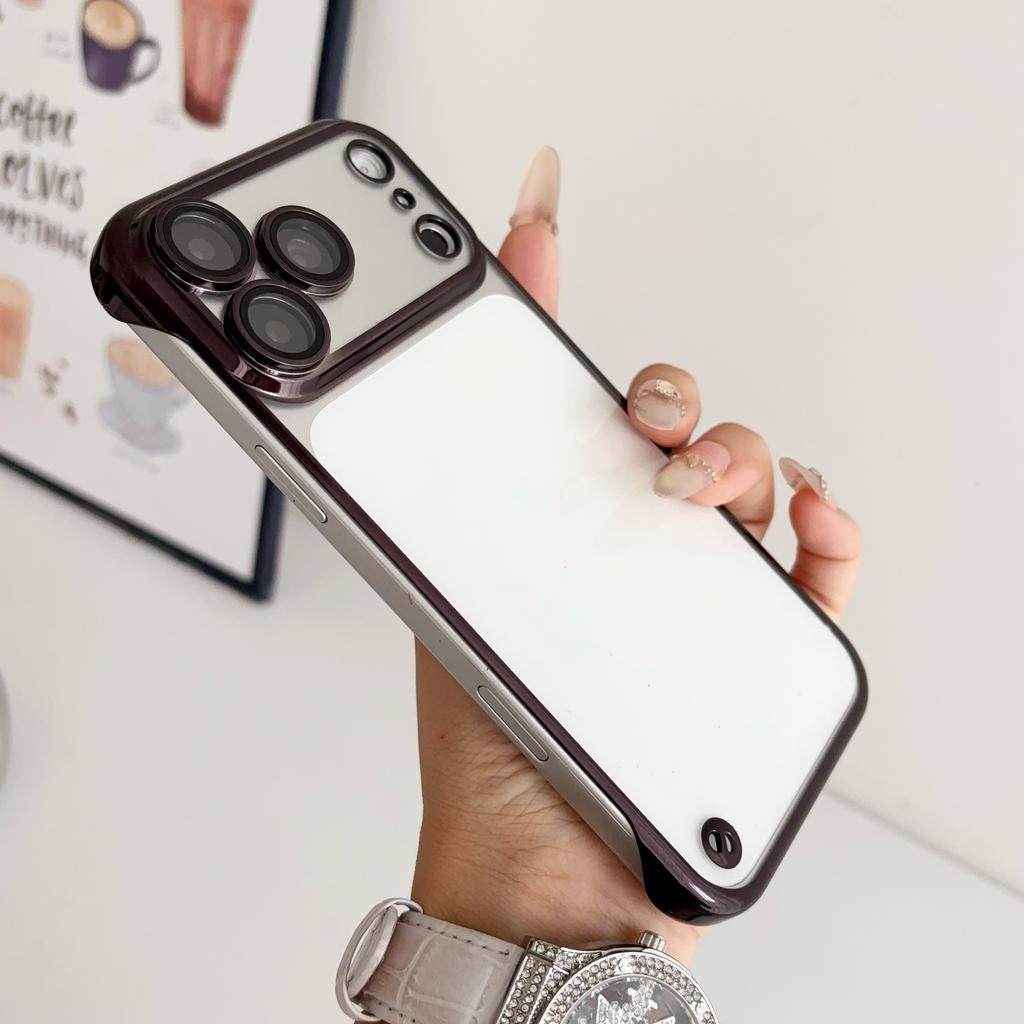 Ultra Thin Plating Clear Hard PC Phone Case For iPhone 18 17 16 15 14 Pro Max Lens Protection Shockproof Frameless Cooling Cover