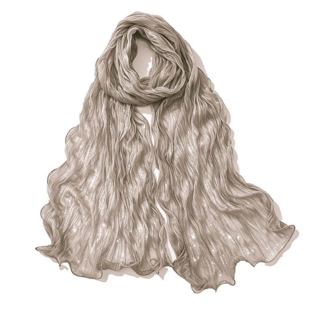 Ruffled Edge Sunscreen Shawl Solid Color Ramadan Long Scarf Fashion Chiffon Hijab Veil  Outdoor