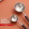 Stainless Steel Long Coffee Scoop Spoon Wood Handle Measuring Spoon Tea Scoop Spoon  Kitchen Tool