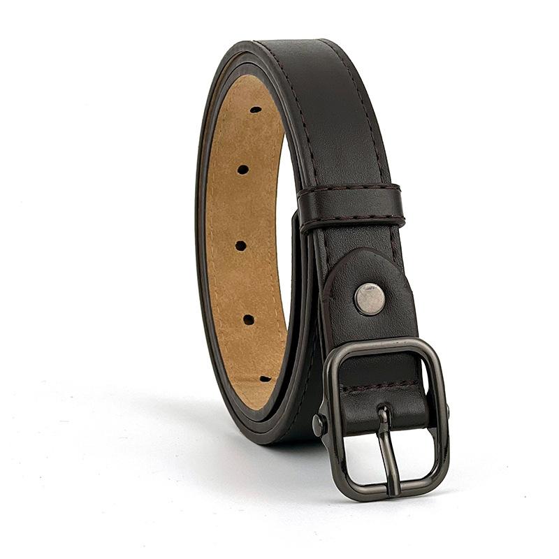 Women S Simple Fashion Square Buckle Pu Belt For Jeans