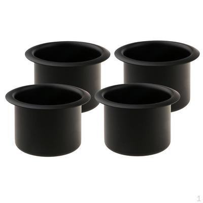4x Marine Car Truck RV Cup Drink Holder Storage Base Black Aluminum Alloy : 64mm/2.52''