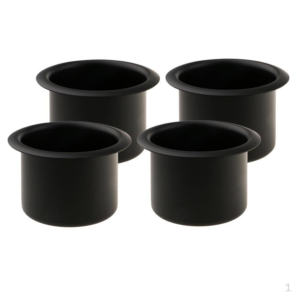 4x Marine Car Truck RV Cup Drink Holder Storage Base Black Aluminum Alloy : 64mm/2.52''