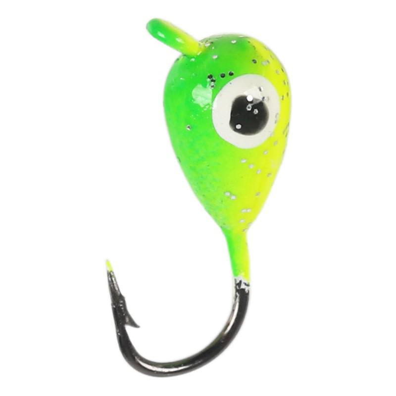 6-Color Raindrop-Shaped Lead Head Fishing Hook 1.6g Micro-Lure for Ice Fishing with Soft Bait