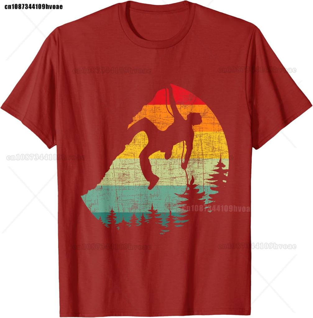 Retro Vintage Mountain Climber Rock Climbing Bouldering TShirt