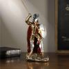 Vintage Gold Armor Spartan Warrior Sculpture Craft Bookcase Wine Cabinet Decoration Abstract Resin Warrior Statue Art Decoration
