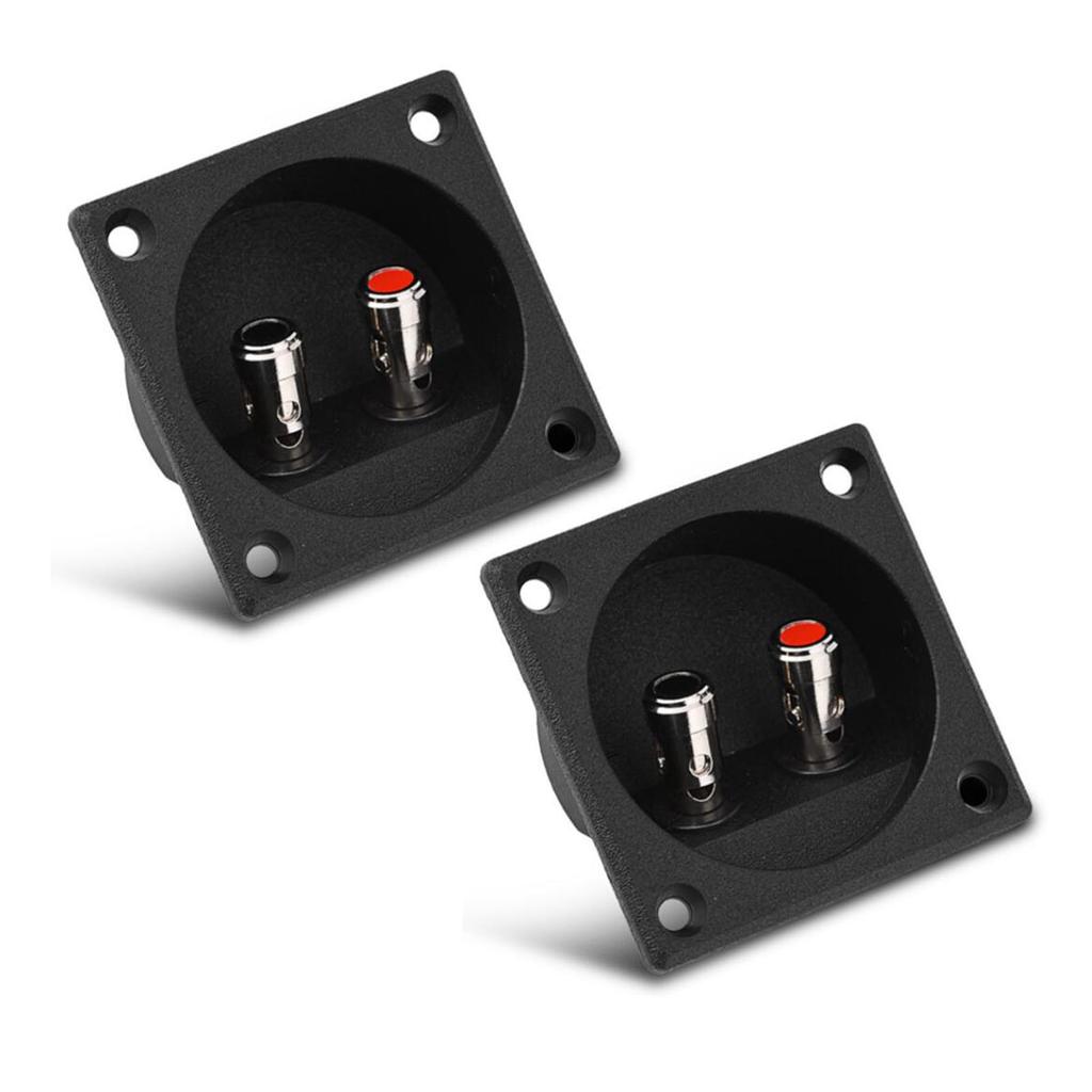 2 Pcs Speakers Terminal Box Push Spring Type 2 Binding Post Cable Connector Acoustic Components