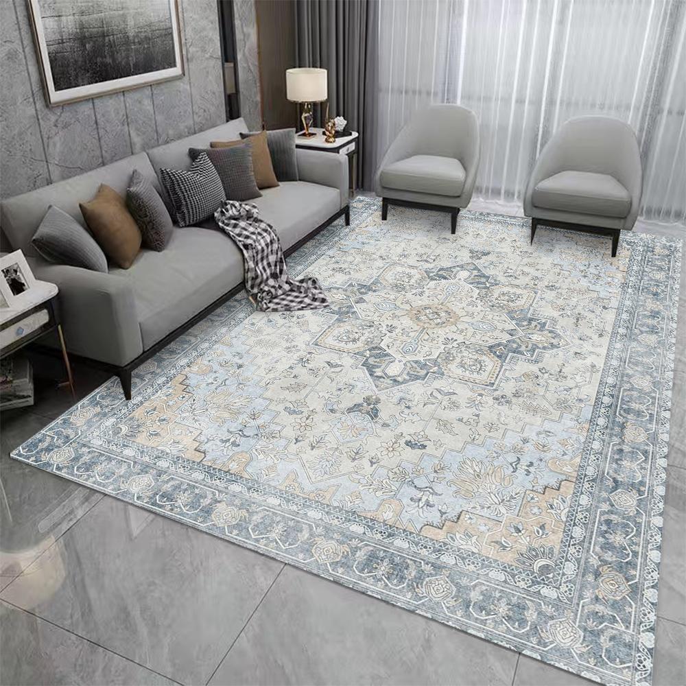 Boho Area Rugs Washable Vintage Modern Neutral Large Carpet for Dinning Room Living Room Bedroom Farmhouse Non Slip Mat
