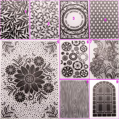 Fiore Modello di Plastica Cartelle per Goffratura Fustelle Stencil Fai da Te Cornice Rettangolare Foglia Finestra Vite