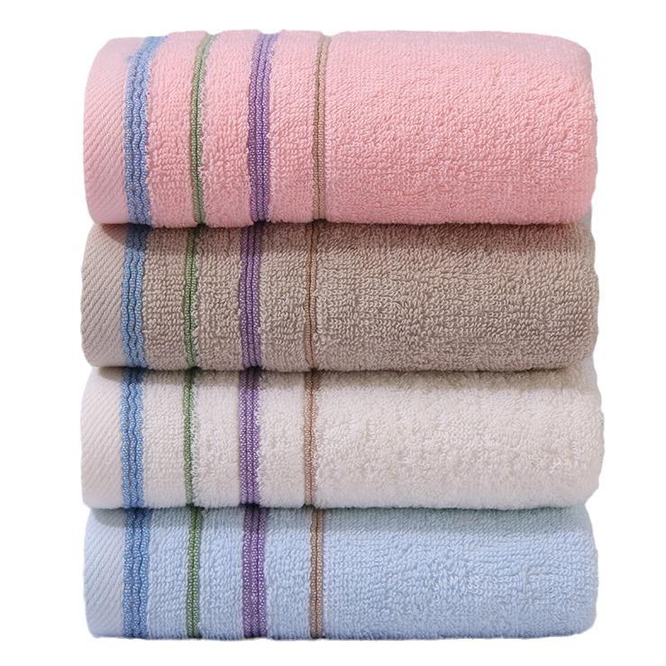 Pure Cotton Absorbent Towel Household Color Striped Face Towel