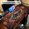 Motorcycle Biker Theme Personalized Mouse Pad Custom Name Text Non Slip Desk Pad For Laptop Office Desktop