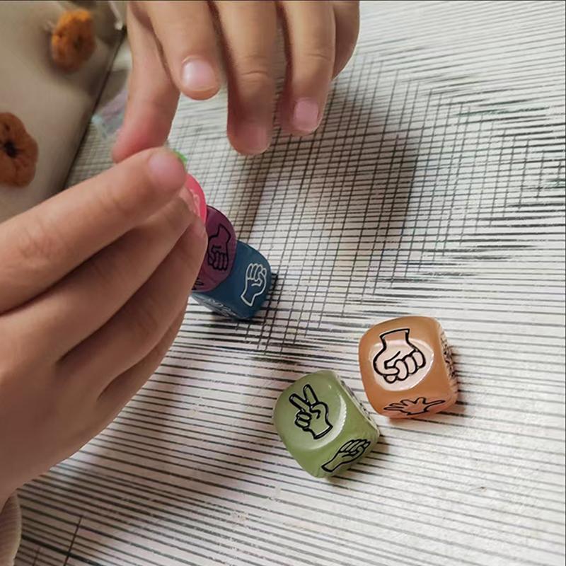 5PCS Finger Guessing Game Dice 20MM Rock Paper Scissors KTV Bar and Family Party Props Adults Kids Novelty Toys Funny Gifts