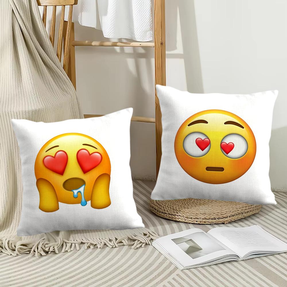 Federa per Cuscino Faccina Emoji Morbida Copricuscino in Peluche | Federa Decorativa Double-Sided | Arredo Casa Divano Camera da Letto
