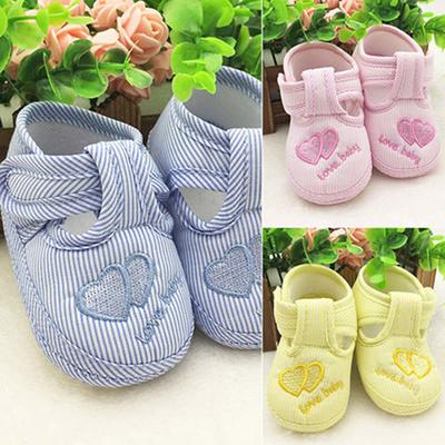 Cotton Heart Baby Toddler Soft Sole Skid-Proof First Walkers Kids Infant Shoes