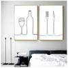 Modular Pictures Nordic Style Printed Poster Line Coffee Red Wine Knife And Fork Wall Art Canvas Painting For Kitchen Home Decor