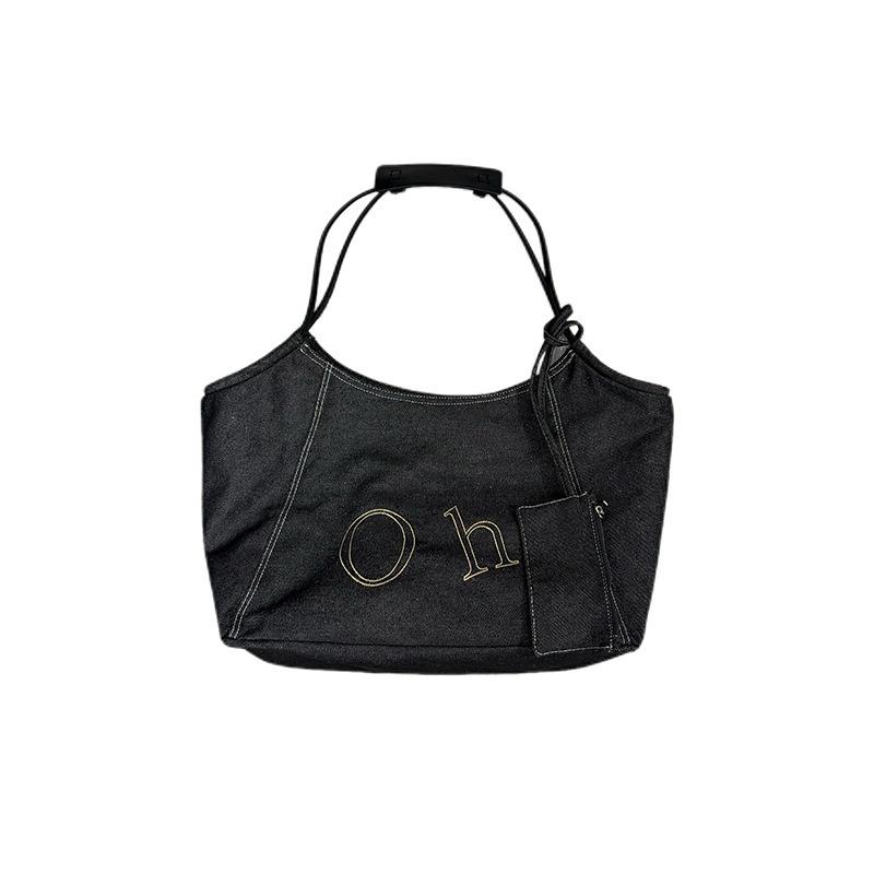 Summer Large Capacity Bag Female Fashion Hand Bill Shoulder Bag Commuting College Students Class Tote Bag