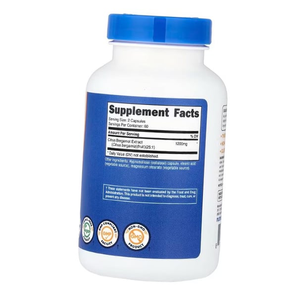 Extrakt aus Zitrusbergamotte, Citrus Bergamot 1200, Nutricost  120 Kapseln (71647022)