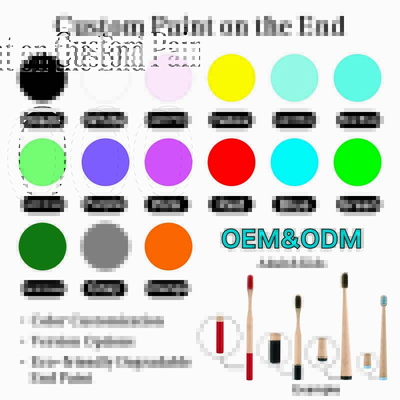 Custom Color Paint Round Handle Kids Soft Eco Degradable BPA Free Bamboo Handle Bamboo Toothbrush