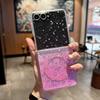 Glitter Gradient Transparent Magnetic Phone Case for Samsung Galaxy Z Flip 7 FE 6 5 4 3 for Magsafe Wireless Charge Cover