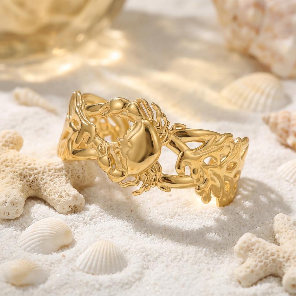 Roestvrij Staal Brede Manchet Armbanden voor Vrouwen Goudkleurig Grote Bij Bloemenprint Armbanden Exquise Feest Sieraden Accessoires