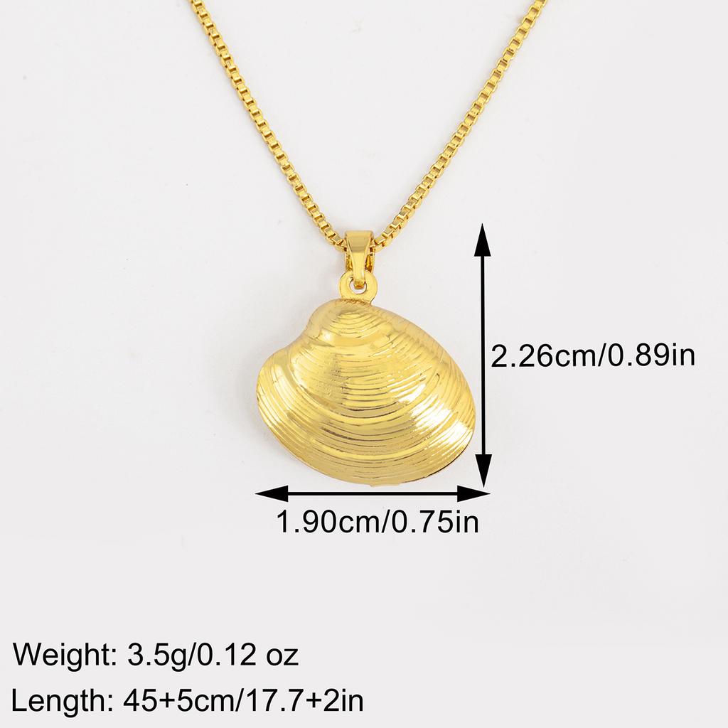 Nidin Classic New Design Starfish/Shell Shape Copper Charm Pendant Necklace For Women Men Simple Style Clavicle Chain Jewelry