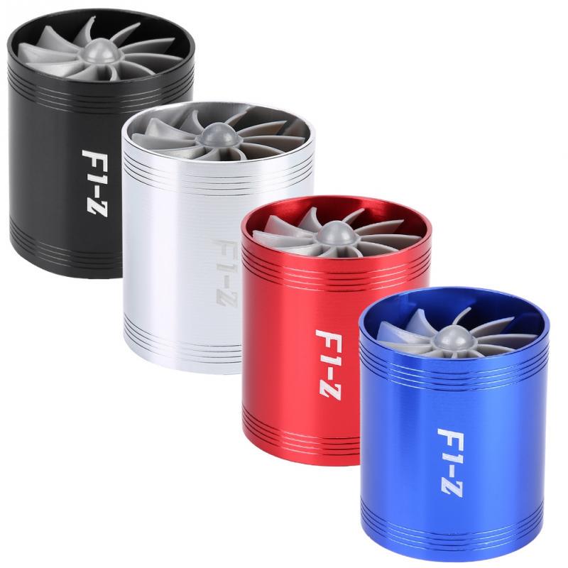 Buy Car Air Intake Turbonator Dual Fan Super Charger Gas Fuel Saver at