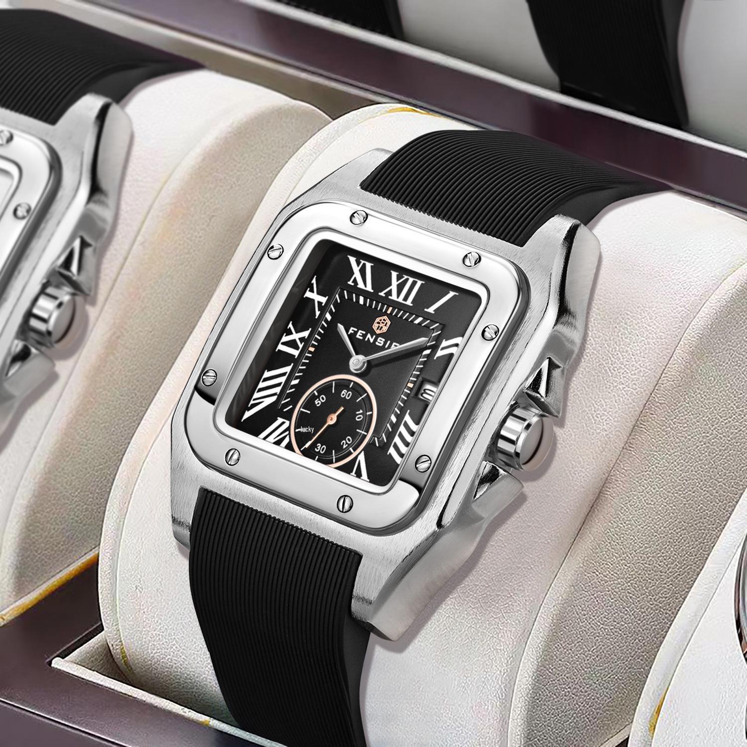 

Retro Square Men s Watch with Calendar - Versatile Design for Southeast Asia Market