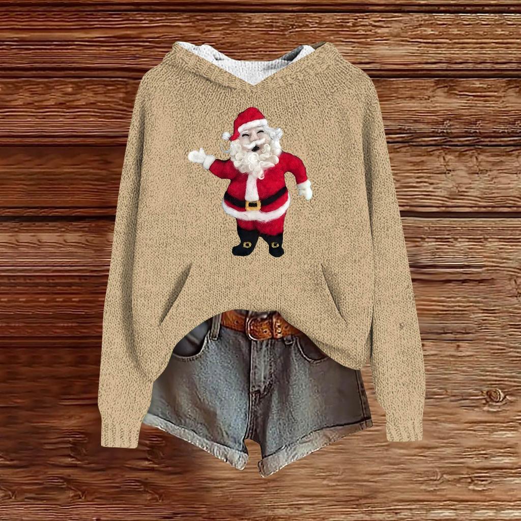 Dámské mikiny Pletený svetr Roztomilé tričko Podzimní pulovr Mikina s kapucí