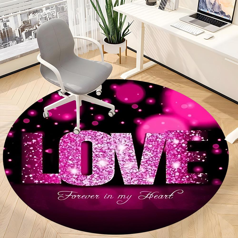 1pc Love Heart Chair Carpet for Office - Durable, Ideal for Chair Mats, Stylish & Functional Decorative Rug yy260130018