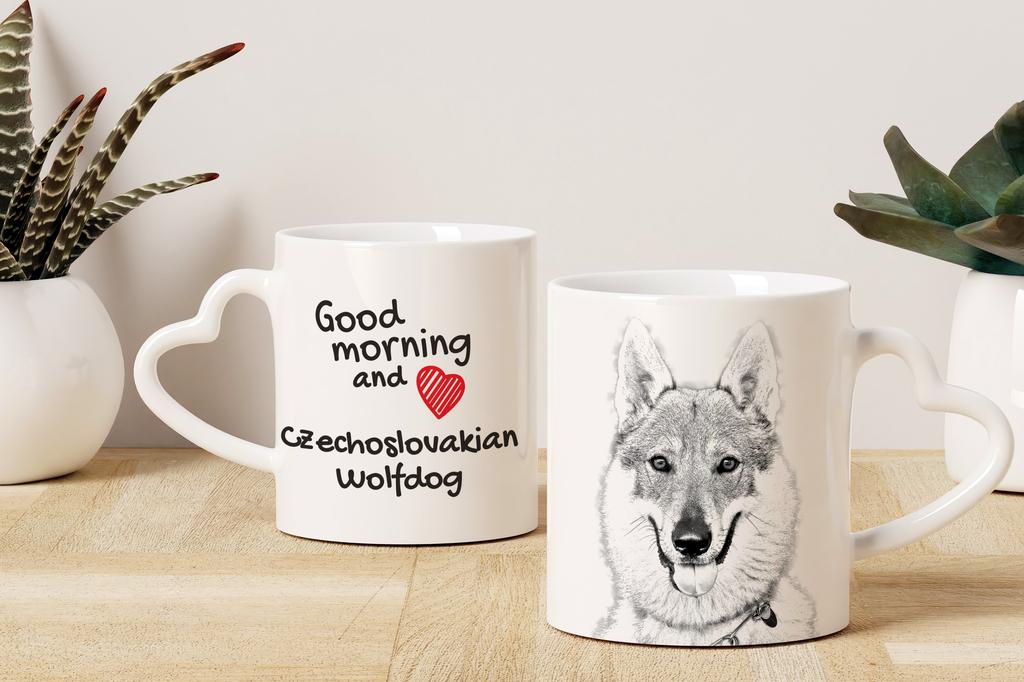 Czechoslovakian Wolfdog, Czechoslovak Vlcak - Cup with a Dog, Adorable Cup with a Heart-shaped Handle, Universal Gift from the Art-Dog Brand