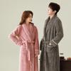 2025 Autumn and Winter Thickened Morning Robe Men's Nightgown Women's Extended Bathrobe Couple Pajamas