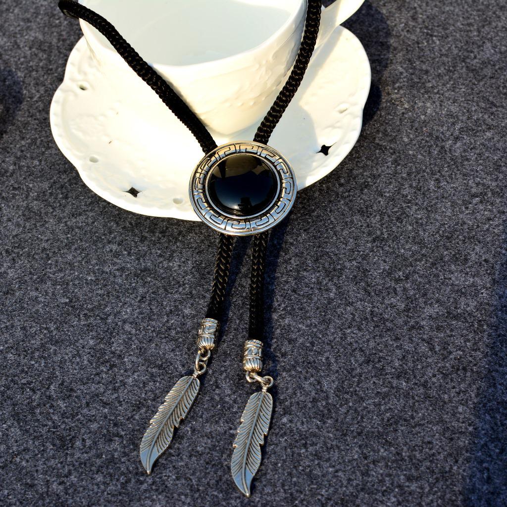 Korean Men's Gem Inlaid Bolo Tie Necklace and Shirt Ornament