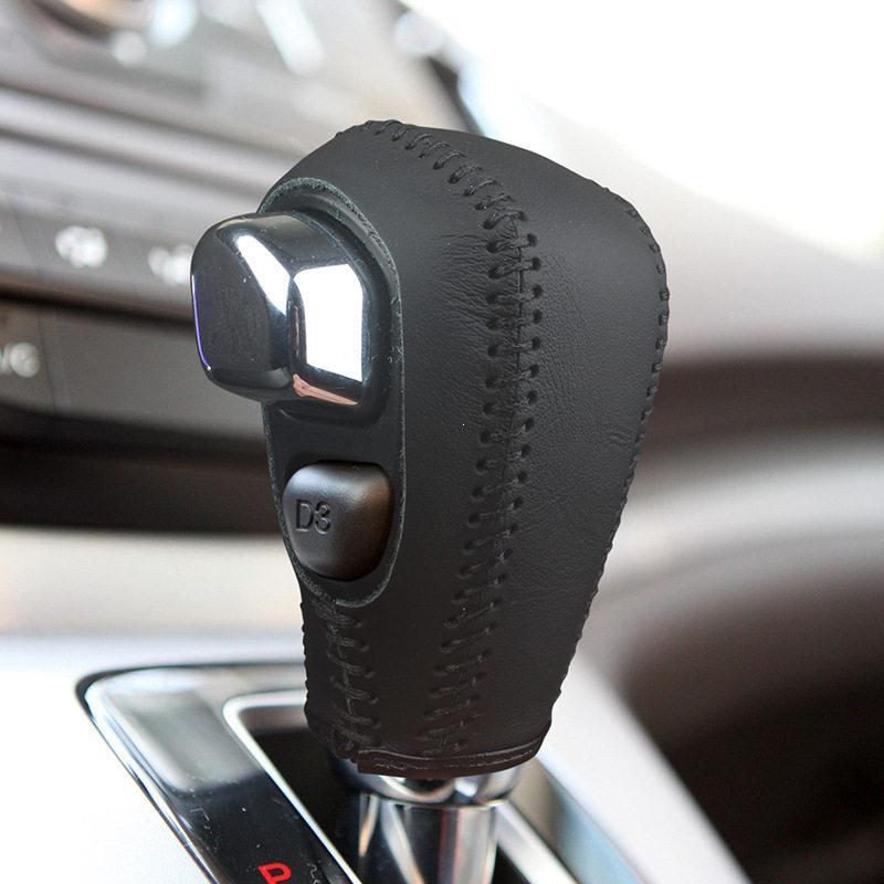 Kompatibel mit 07-26 Honda CRV/Civic Echtleder Schalthebelknaufabdeckung für Automatikgetriebe.