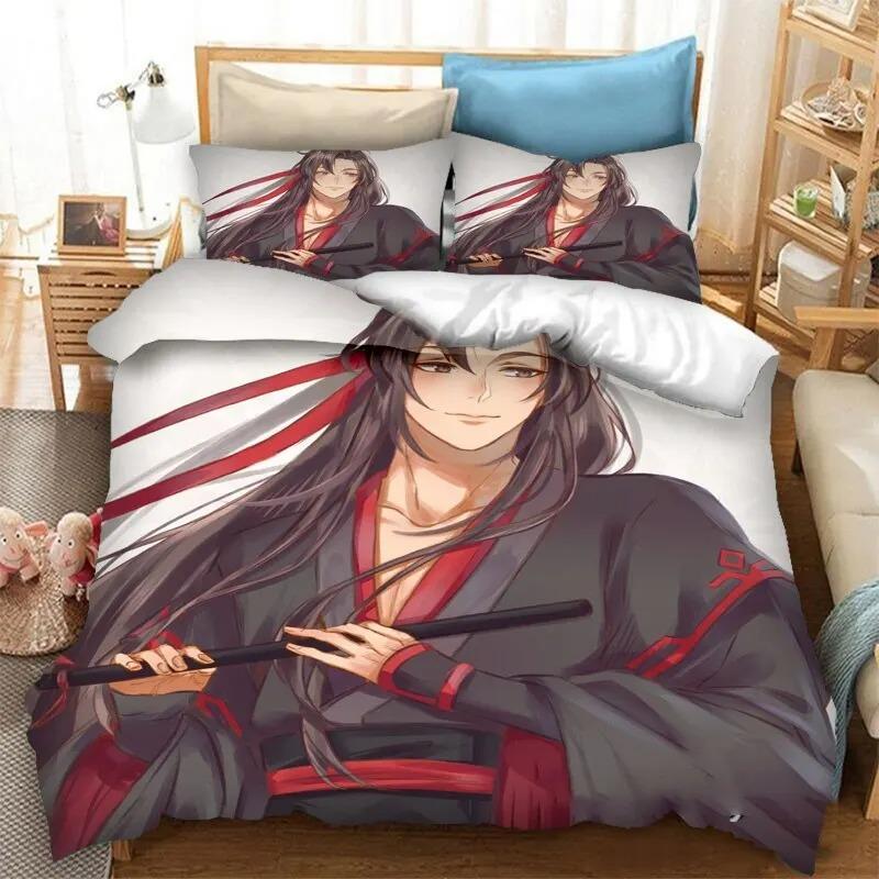 Ensemble de literie Grandmaster of Demonic Cultivation Mo Dao Zu Shi Housse de couette Ensemble couette pour lit d'enfant Décor Anime