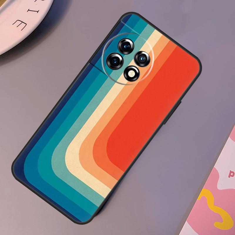 Retro Stripes Aesthetic Vintage Case For OnePlus Nord 3 2T N10 N20 CE 2 Lite OnePlus 9 10 Pro 9RT 10R 10T 12R 11 12 Cover