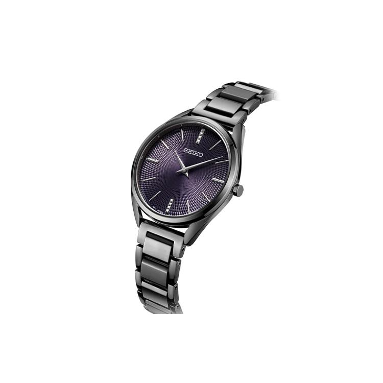 SEIKO Quartz Movement Stainless Steel Strap Watch Women's Watch Purple Watch Dial SWR035P1