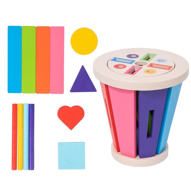 3-in-1 Children s Wooden Train: Shape & Color Recognition Educational Toy