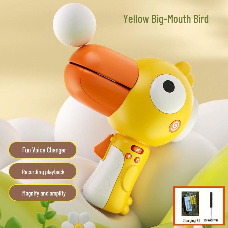 Cartoon Toucan Voice Changer: Children's Microphone & Amplifier Toy with Recording Feature
