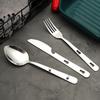 Sada nožů, vidliček a lžic Nerezová ocel Stolní nádobí Snadno čistitelné Zrcadlově leštěné Příbory pro kempování, stolování, kuchyňské použití Příbory Nádobí