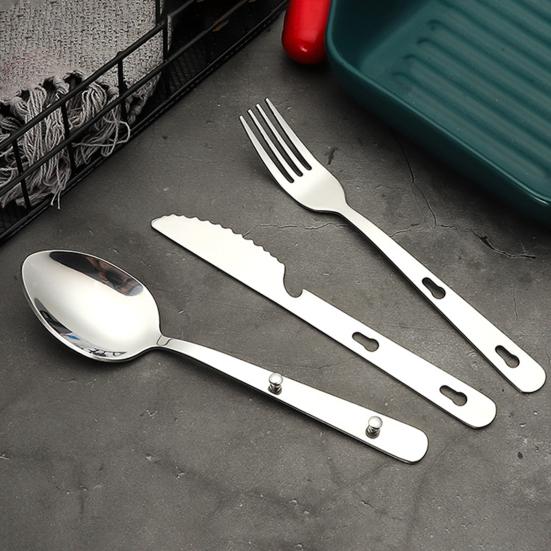 Sada nožů, vidliček a lžic Nerezová ocel Stolní nádobí Snadno čistitelné Zrcadlově leštěné Příbory pro kempování, stolování, kuchyňské použití Příbory Nádobí
